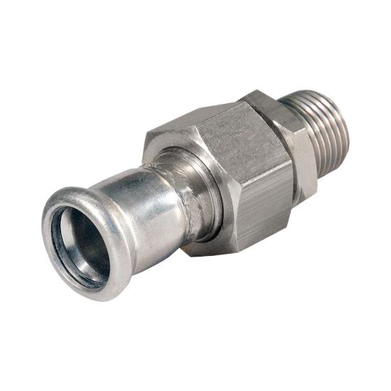 Afbeeldingen van Press rvs-316L kiwa 3-del. koppeling 5/4 bux35mm