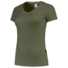 Afbeeldingen van Tricorp dames t-shirt 101008 slim fit   v-hals 101008 army (groen) 2XL