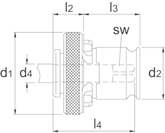 Afbeeldingen van Torax tapinzetstuk din geen ratel 19/11-m3.5-4x3
