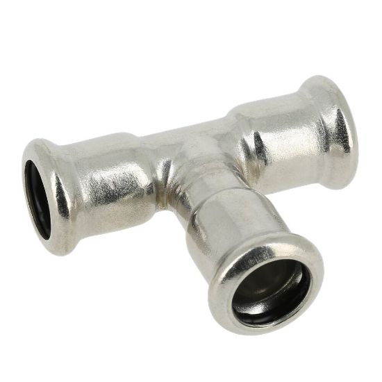 Afbeeldingen van Press rvs-316L kiwa T-stuk 54mm