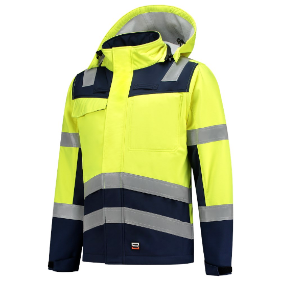 Afbeeldingen van Tricorp softshell multinorm bicolor  403011 yellow/ink (geel high vis/blauw) L