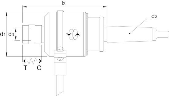 Afbeeldingen van Torax taphouder omkeerbaar m6-m20/mk2