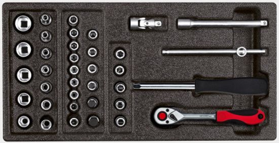 Afbeeldingen van Gedore schuimmodule dopsleutelset 1/4   2/3 37dlg R22150006