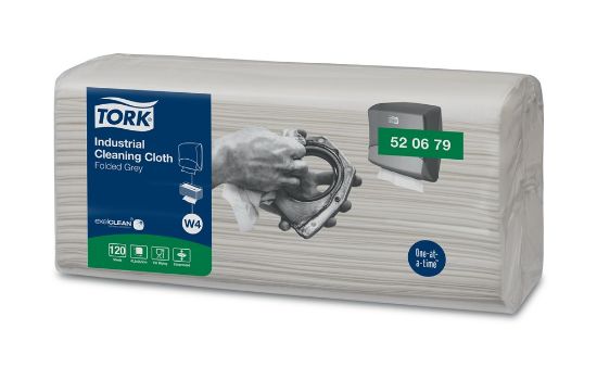 Afbeeldingen van Tork nonwoven gevouwen poetsdoek grijs  42x36cm 520679 4x120-doeken