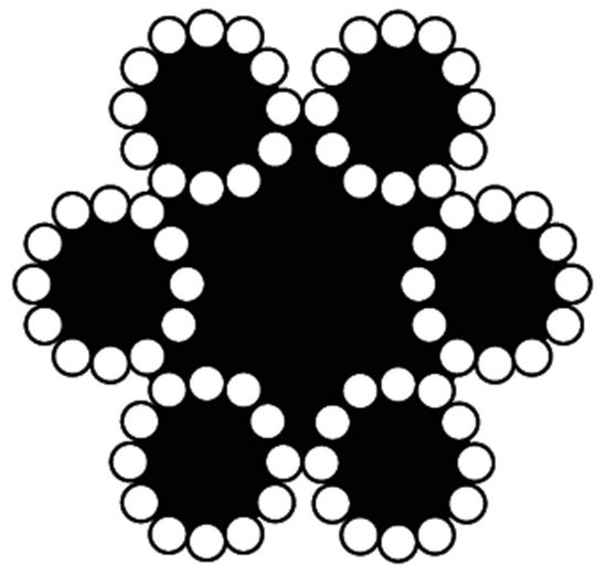 Afbeeldingen van Staaldraad 6x12 +7 4mm 100mtr
