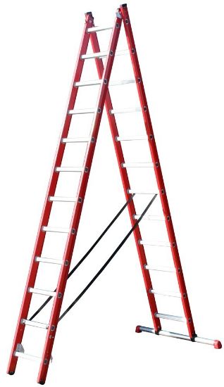 Afbeeldingen van 4tecx reformladder 2x12 aluminium       met stalen balk