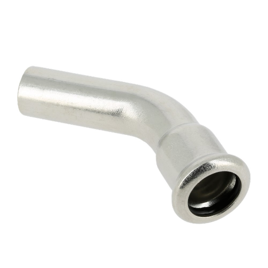 Afbeeldingen van Press rvs-316L kiwa insteekbocht 45° 18mm