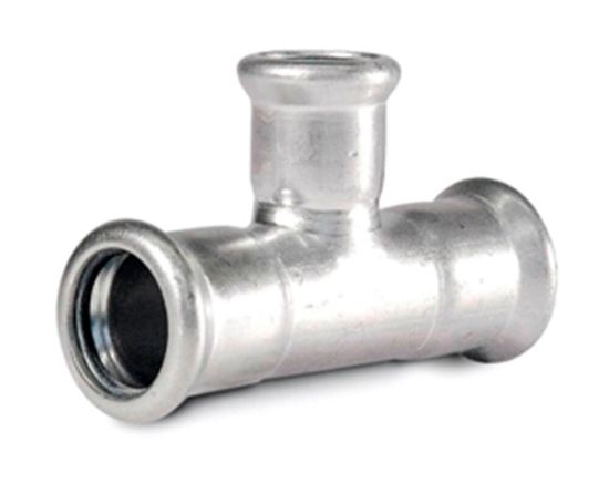 Afbeeldingen van Press rvs-316L kiwa T-stuk 18x15x18