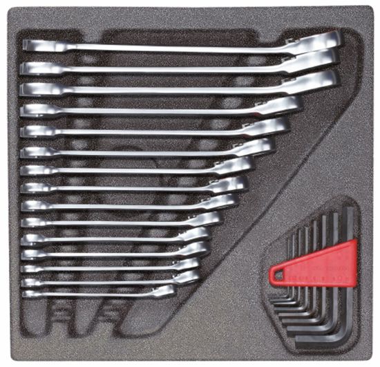 Afbeeldingen van Gedore schuimmodule steek-ringratelsleutelset 2/3 24dlg R22250001