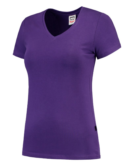 Afbeeldingen van Tricorp dames t-shirt 101008 slim fit   v-hals 101008 purple (paars) 5XL