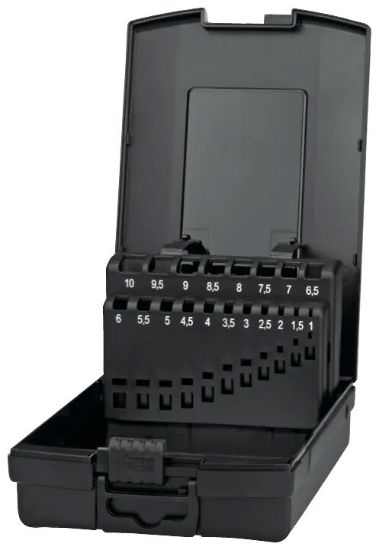 Afbeeldingen van Kunststof boren cassette leeg 1-10x0.5 zwart Phantom en i.t.