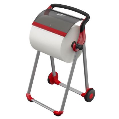 Afbeeldingen van Tork industrie poetspapier vloerdispenser zwart/rood kunststof/metaal