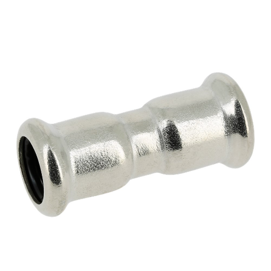 Afbeeldingen van Press rvs-316L kiwa rechte koppeling 88.9x88.9mm