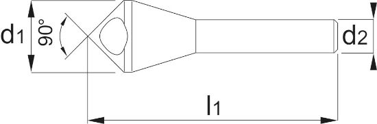 Afbeeldingen van Phantom hsse verzinkfrees schuin gat 25mm 90°