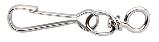 Afbeeldingen van Simplexhaak met wervel 60mm vernikkeld