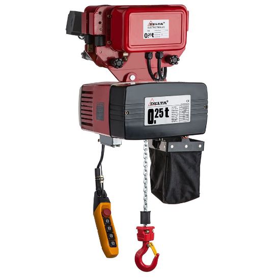 Afbeeldingen van Delta elektrische kettingtakel DEH 400V + loopkat 6mtr 0.25T