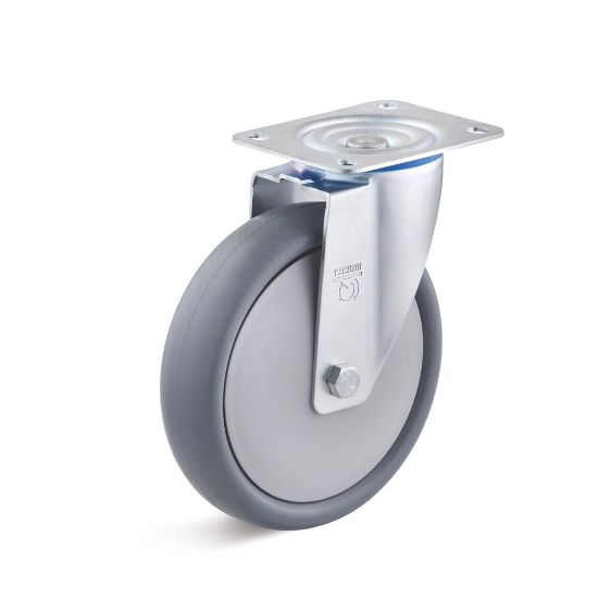 Afbeeldingen van Zwenkwiel 160mm thermoplast             180kg grijs