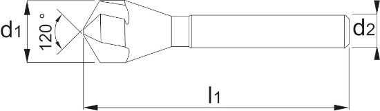 Afbeeldingen van Phantom hsse verzinkfrees 3 snijder 120° 31.0mm