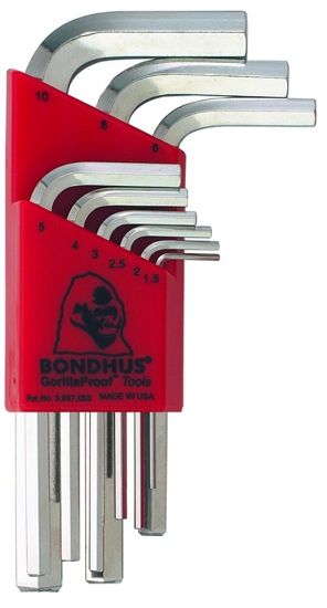Afbeeldingen van Bondhus inbussleutelset kort hlx-9      1.5-10 9-delig