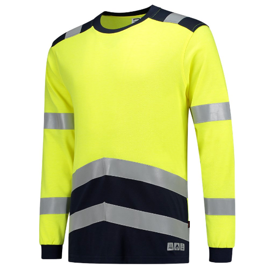Afbeeldingen van Tricorp t-shirt RWS multinorm bicolor 103003 yellow/ink (geel highvis/marine) S