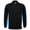 Afbeeldingen van Tricorp polosweater bicolor borstzak 302001 black/turquoise (zwart/blauw) 2XL