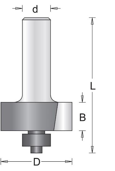 Afbeeldingen van HM sponningfrees + lager 31.7x          50x9.5 8mm