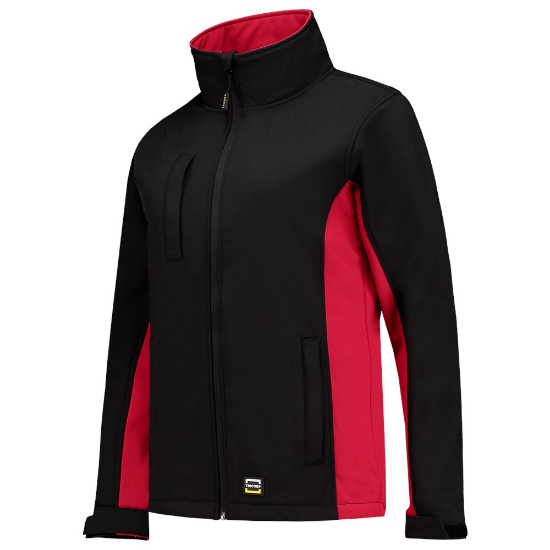 Afbeeldingen van Tricorp softshell dames bicolor 402008  black/red (zwart/rood) M