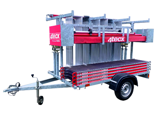 Afbeeldingen van 4tecx rolsteiger Fast-click 10.2/8.2m   werk/platform 1.35mx2.5m + aanhangwagen