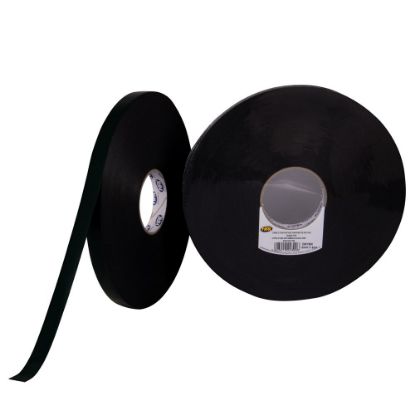 Afbeeldingen van Dubbelzijdige tape DM 19mm 50mtr 0.9mm  zwart polyethyleenschuim/acrylaat