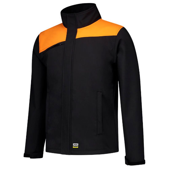 Afbeeldingen van Tricorp softshell bicolor naden 402021   black/orange (zwart/oranje) 2XL