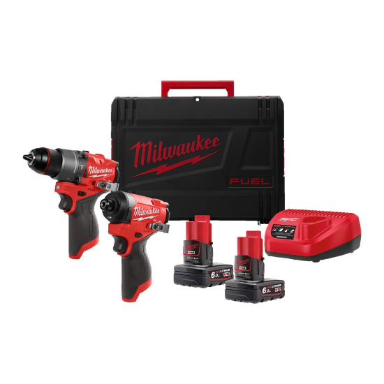 Afbeeldingen van Milwaukee M12 combiset (FPD+FID) FPP2A2 -602X (2x 6.0Ah)