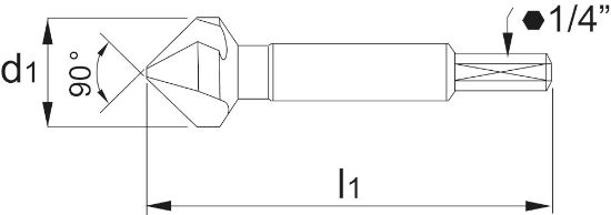 Afbeeldingen van International Tools hss verzinkfrees eco din335c 90° 3-snijder 10.4mm 1/4