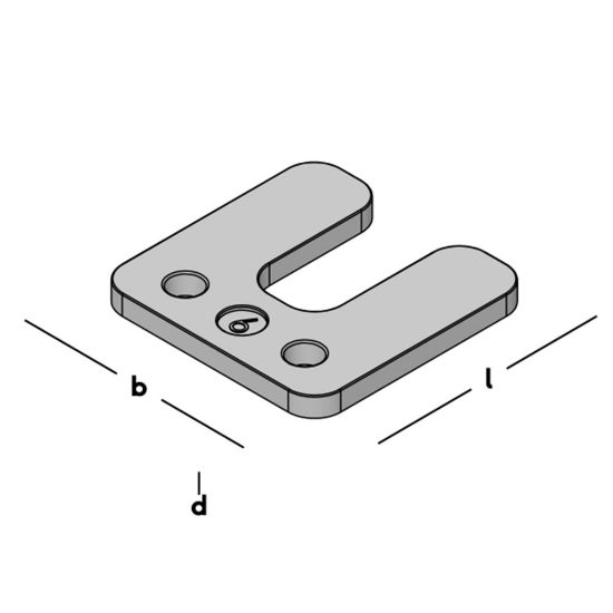 Afbeeldingen van Drukplaat met sleuf 6x70x70mm transp.   ve192