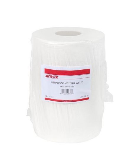 Afbeeldingen van X70 nonwoven poetsdoek wit rol 32x38cm  475-doeken