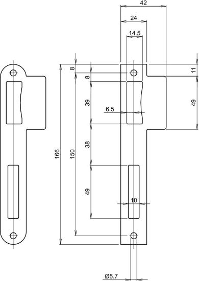 Afbeeldingen van Assa project sluitplaat dag+nacht slot  2400T rvs geborsteld