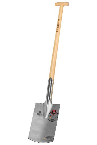Afbeeldingen van Ideal spade gepolijst 1001 275x175x170mm met opstap T-steel 85cm