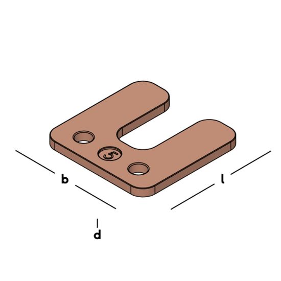 Afbeeldingen van Drukplaat met sleuf 5x70x70mm rood      ve192