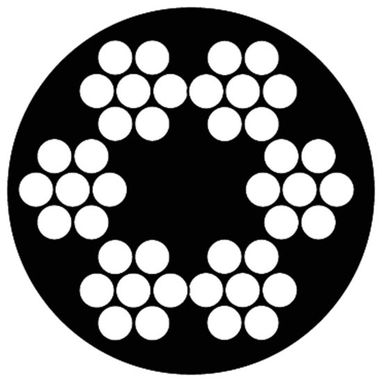 Afbeeldingen van Staaldraad 6x7+twn 4/6mm pvc ommanteld  50mtr