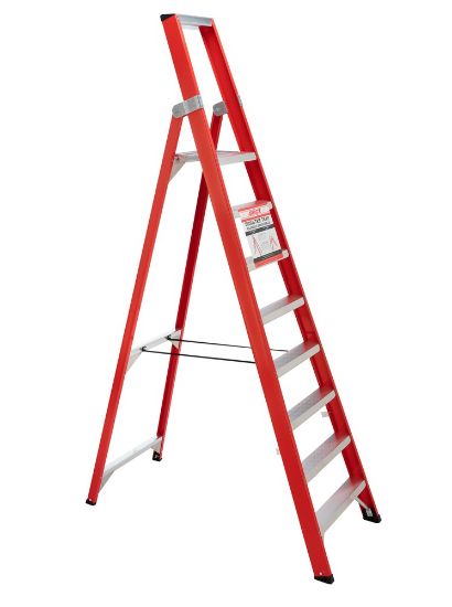 Afbeeldingen van 4tecx industrietrap 1x8 aluminium       enkel oploopbaar