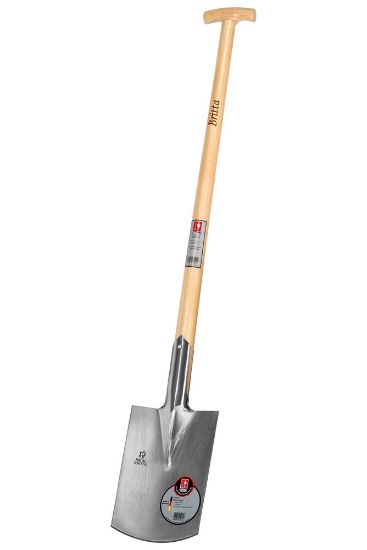 Afbeeldingen van Ideal spade gepolijst 1601 Britta       250x165x160mm T-steel 85cm