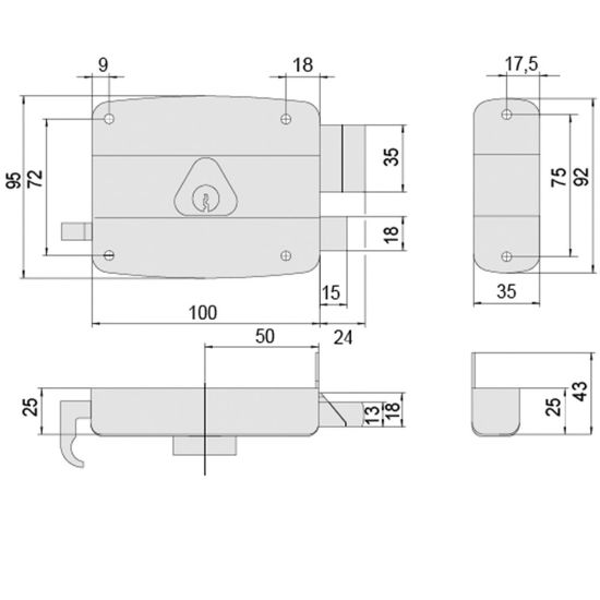 Afbeeldingen van Cisa oplegslot d/n 50mm rechts 50320.50.1