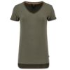 Afbeeldingen van Tricorp premium dames V-hals t-shirt 104006 army (groen) XS