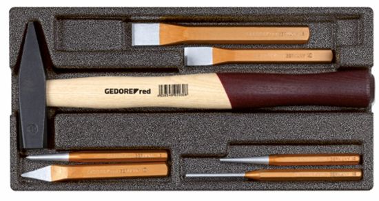 Afbeeldingen van Gedore schuimmodule hamer-beitelset     7dlg 1/3 R22150019