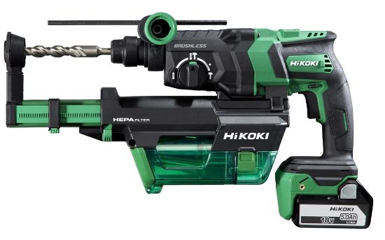 Afbeeldingen van Hikoki 18V boorhamer DH18DPCWUZ SDS plus 2x 5.0Ah HSC IV + stofafzuigunit