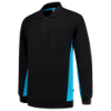 Afbeeldingen van Tricorp polosweater bicolor borstzak 302001 black/turquoise (zwart/blauw) 8XL