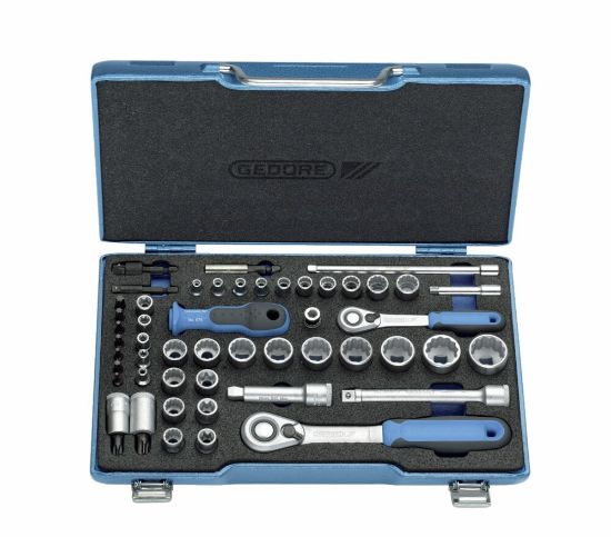 Afbeeldingen van Gedore dopsleutelset 3/8 + 1/4 50dlg    d30 tX20 u20
