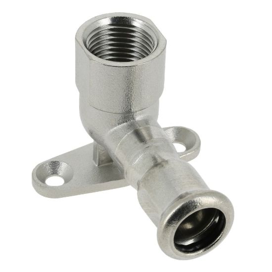 Afbeeldingen van Press rvs-316L kiwa muurplaat 1/2 binnendraadx18mm