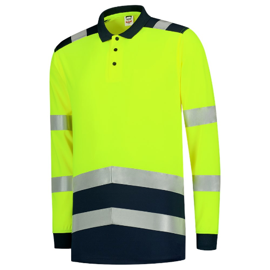 Afbeeldingen van Tricorp poloshirt lm highvis bicolor 203008 yellow/ink (geel high vis/blauw) M