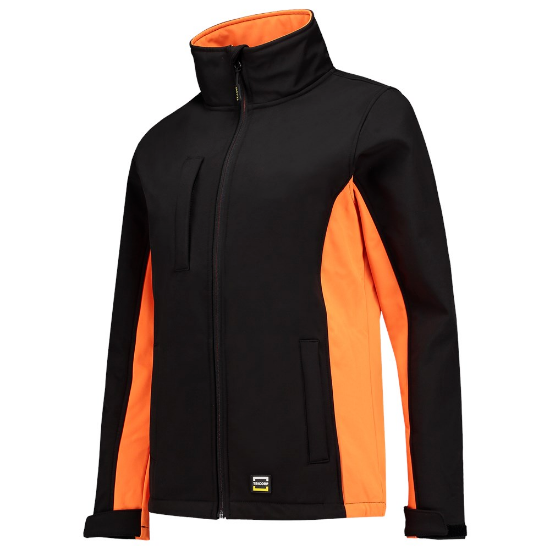 Afbeeldingen van Tricorp softshell dames bicolor 402008  black/orange (zwart/oranje) S