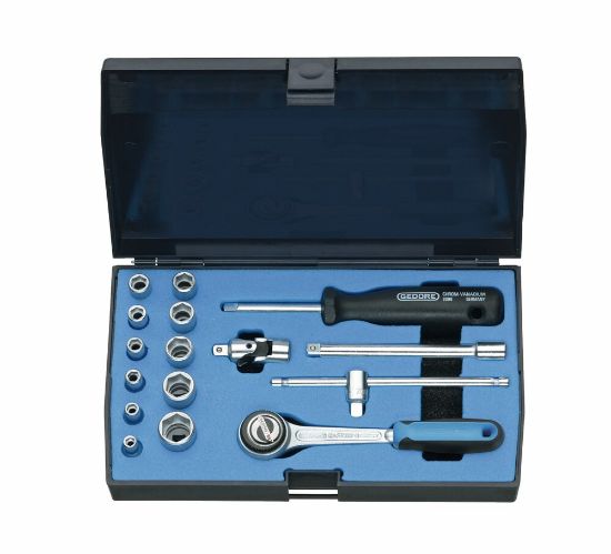 Afbeeldingen van Gedore dopsleutelset 1/4 16dlg          4-13mm 20 emu3